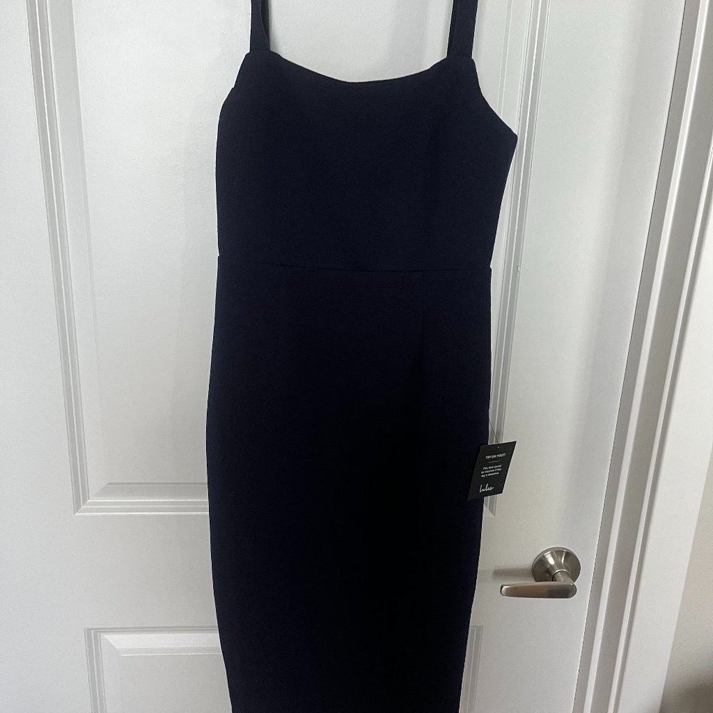 Navy Blue Bodycon Midi Dress